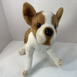 Tiger Tale Toys Brown Boston Terrier Poseable Legs Plush Puppy Dog Realistic 15"